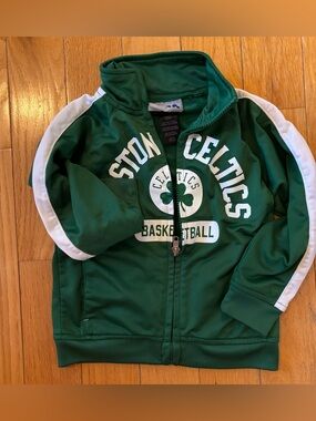 NBA Boston Celtics Green and White Kids Full-Zip Hoodie